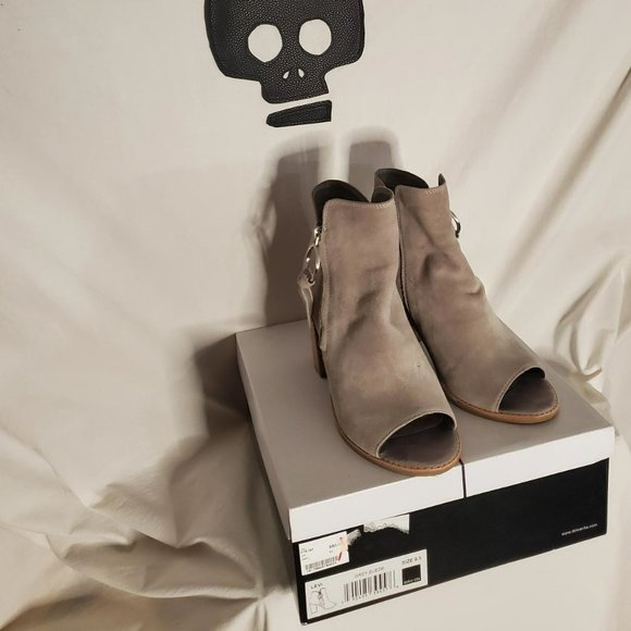 Dolce Vita “Levi” Suede Peep Toe Bootie in Gray Sz 9.5- Shipping Incl - Picture 2 of 15